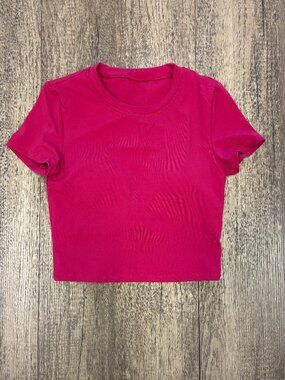 Cropped T-shirt- Fuschia